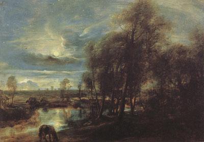 Peter Paul Rubens Sunset Landscape with a Sbepberd and his Flock (mk01) oil painting image